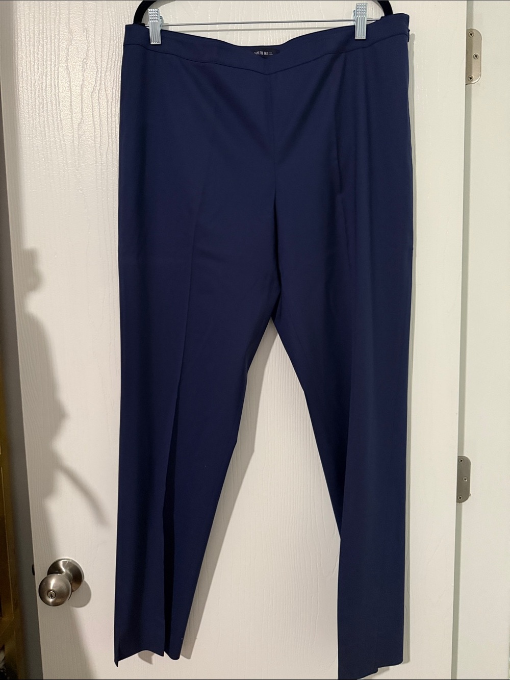 Lafayette 148 New York Navy Straight-Leg Trousers